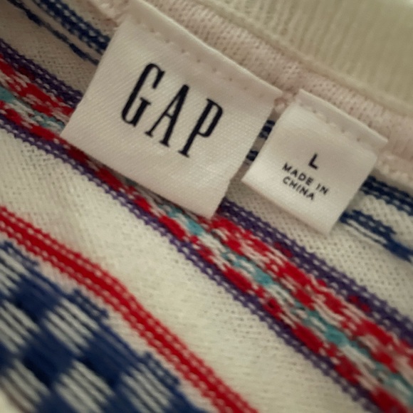 Gap crew neck brightly colored fair isle sweater size large - Picture 3 of 5
